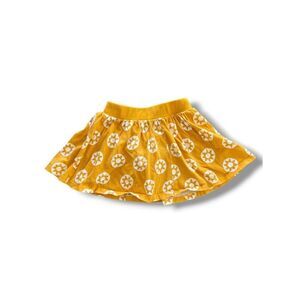 Tea Collection Gold Mustard Yellow White Sun Print Skort Size 2